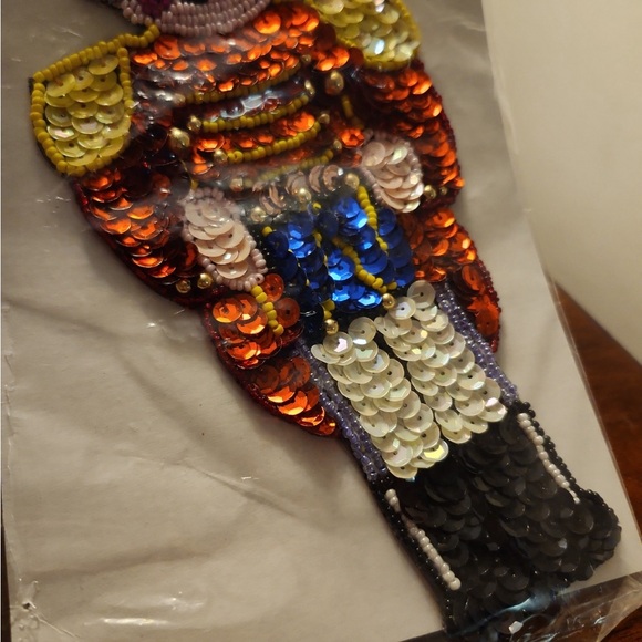 vintage Nutcracker sequin applique new in package 8.5" Tall sequins and beads - Picture 5 of 6